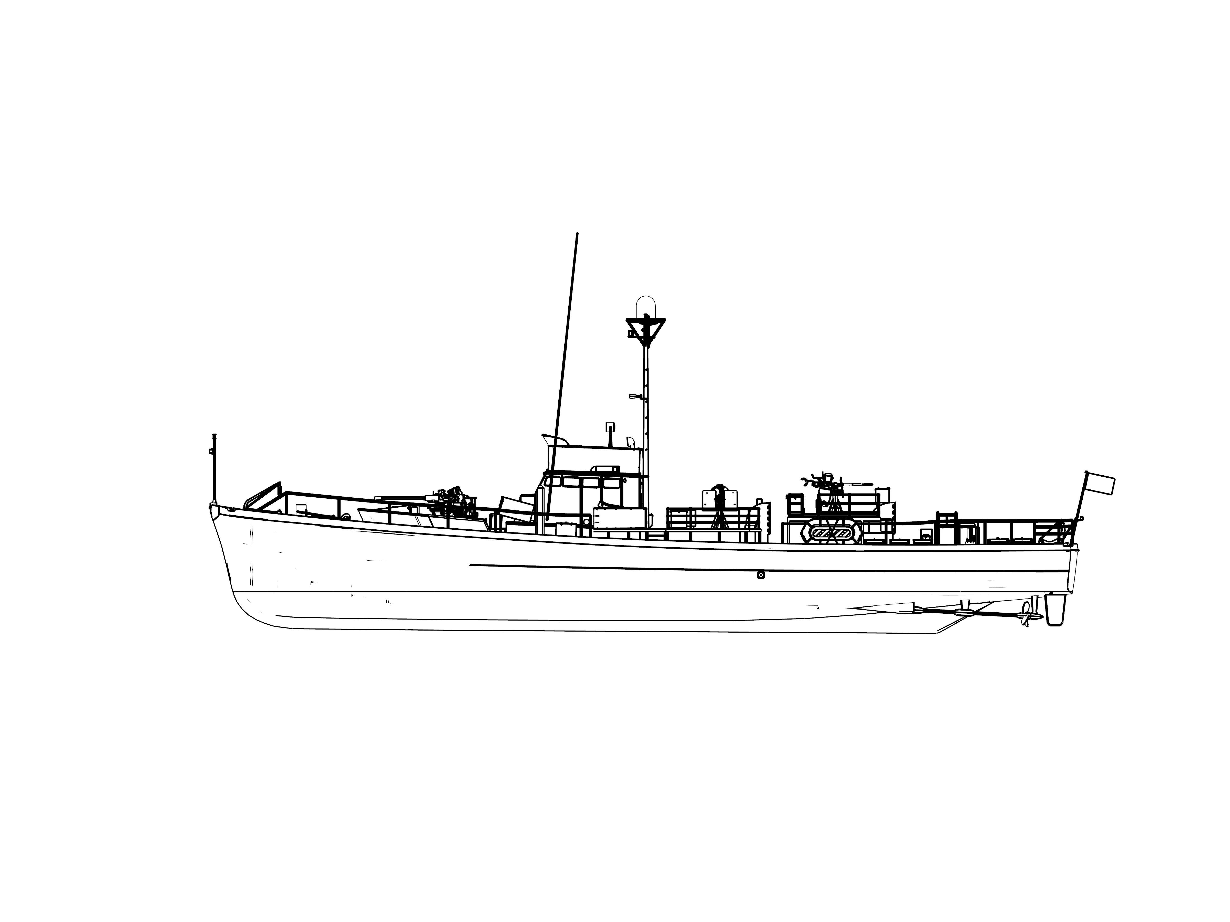 

USN SC-497 Class Submarine Chaser RHWS007 1/1250 1/350 1/700 1/200 1/144 Military Model Kit Waterline