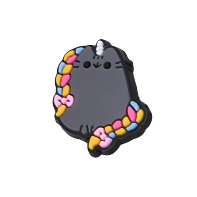 10PCS Pusheen Slipper Buckle Anime Cat Hole Shoe Flower Children Cartoon Cute Removable Garden Shoes Accessorie Decor Kids Gifts