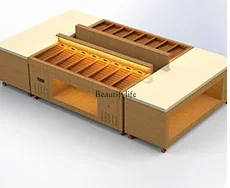 

pg45Three-Layer Ladder Display Cabinet Hot Pot Restaurant Open-End Double Temperature Food Displaying Refrigerator Customization