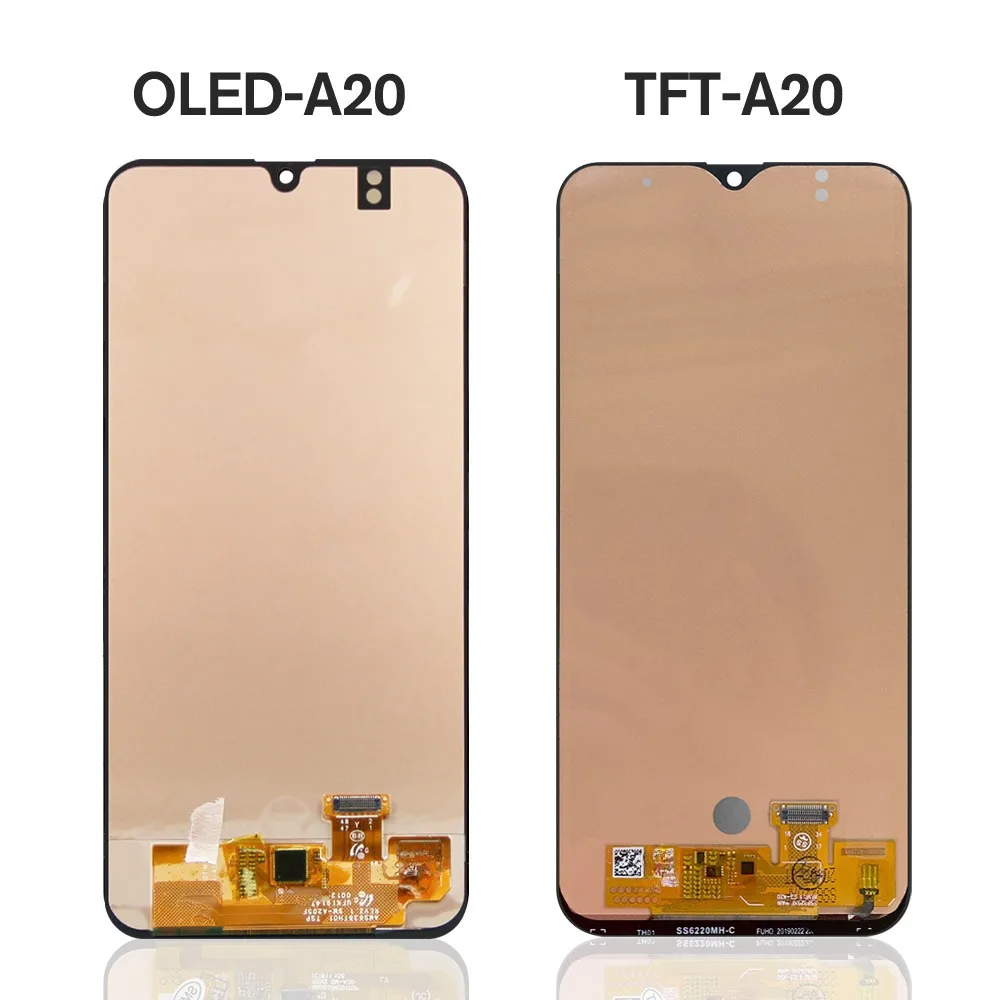 6.4\'\' AMOLED For Samsung A20 A205 SM-A205F A205FN LCD Display Touch Screen With Frame Digitizer Assembly