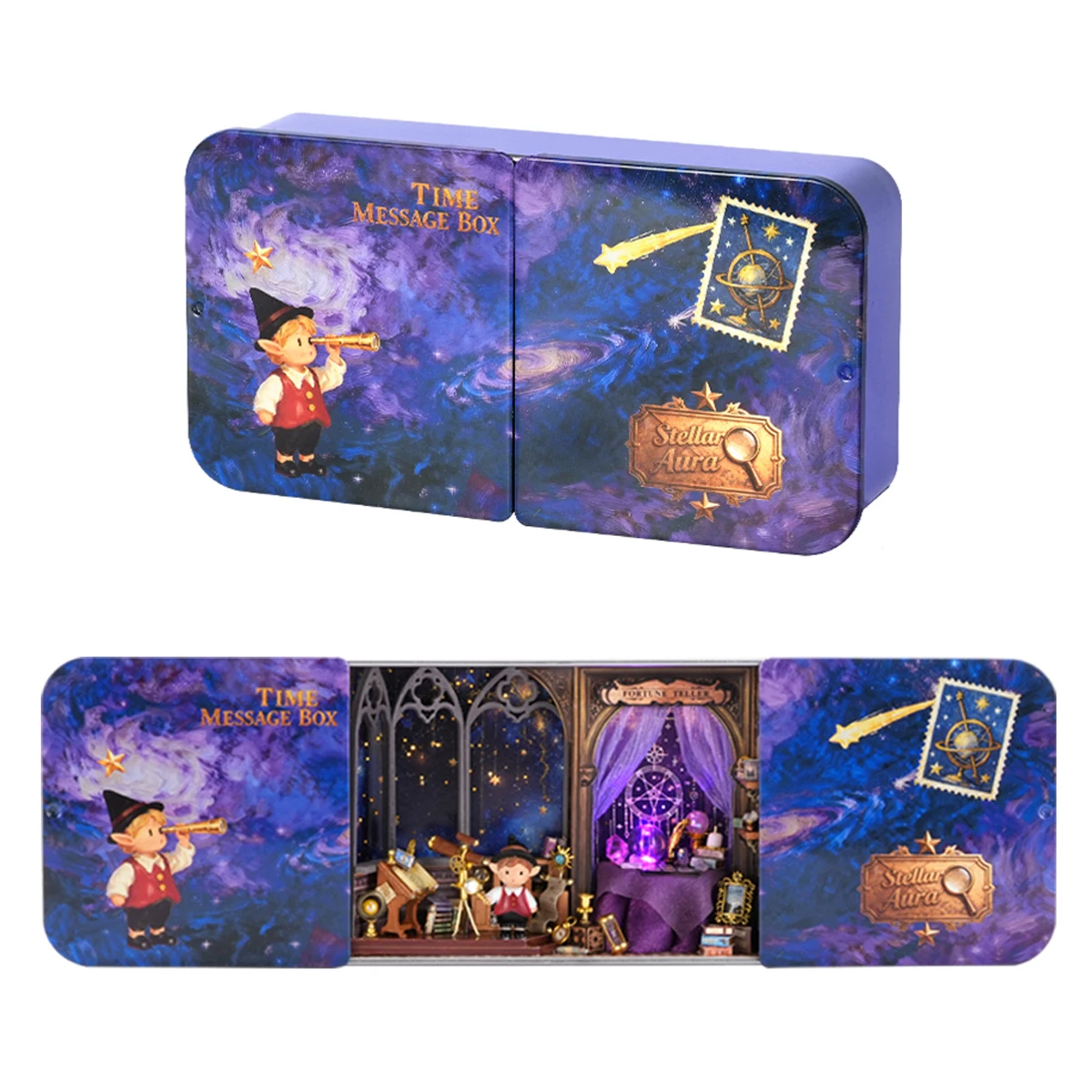 NEW DIY Wooden Miniature Model Kits Stellar Aura Mini Box Theater 3D Puzzle With Furniture Lights for Friends Birthday Gifts