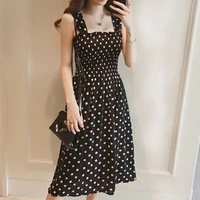 Women Summer Sleeveless Dot Dress Sexy Backless A-Line Spaghetti Strap Beach Style Dresses Camisole Off-Shoulder Folds Vestidos - Image 4