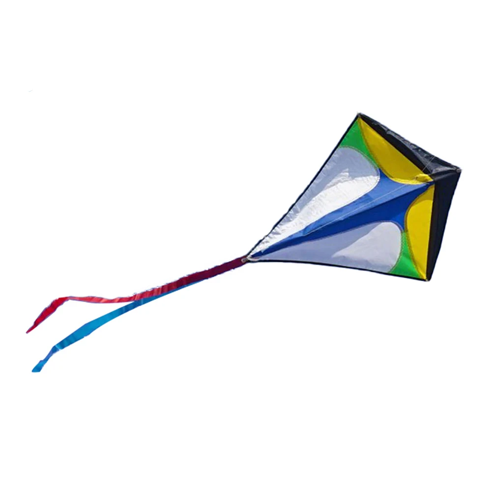 Single Line Kite with Long Tail Diamond Shaped Kite Easy To Fly Colorful Flight Kite Enhance Coordination for Children Kids