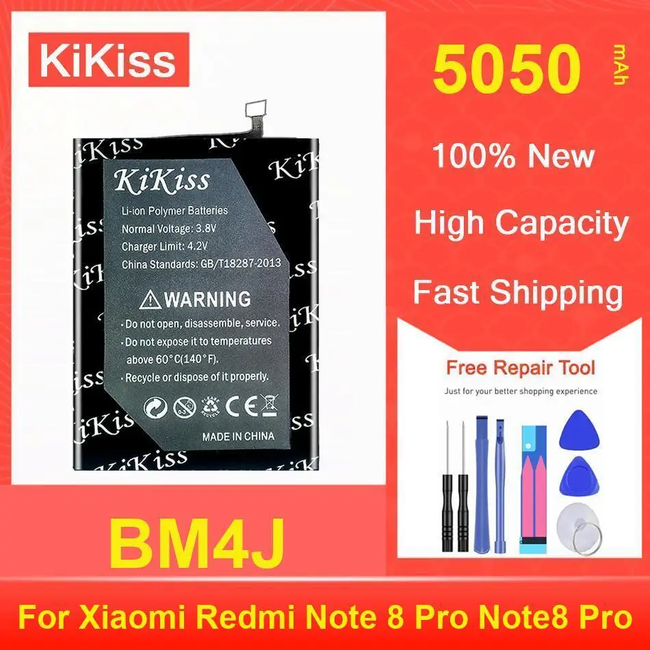 

Kikiss Battery 5050Mah BM4J For Xiaomi Redmi Note 8 Pro Note8
