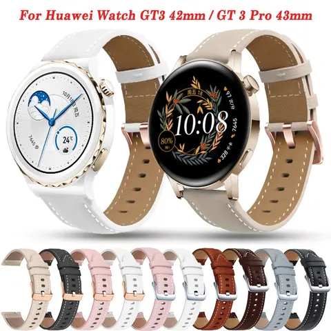 Bracelet de rechange en cuir pour montre Huawei, bracelet Smartwatch, bracelet, Honor Magic ES, GT3 Pro, GT2, 20mm, 43mm, 42mm