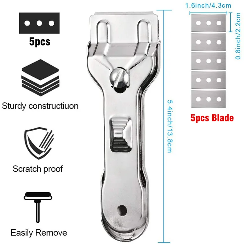 Stainless Steel Multifunction Glass Ceramic Hob Scraper Cleaner Remover with Blades For Cleaning Oven Cooker Tools Utility Knife