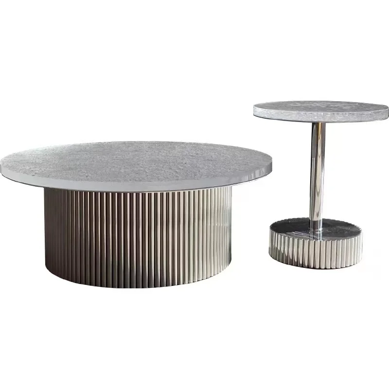 

Acrylic size round coffee table combination light luxury high-end small apartment living room household simple modern glass