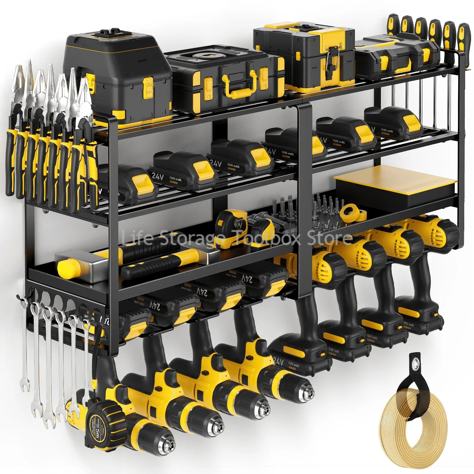 

Hand Power Tool Organizer Rack Wall Mounted Floating Tool cabinet Electric Drill Holder Heavy Duty for Workshop Garage Tool Rack