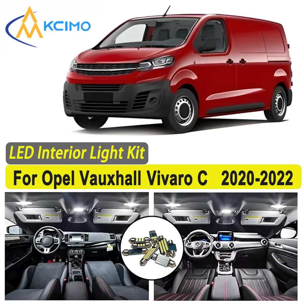 

For Opel Vauxhall Vivaro C (2020-2022) Premium Bright LED Interior Dome Map Trunk Light Kit Car Led Lamps Canbus Car LED Lights