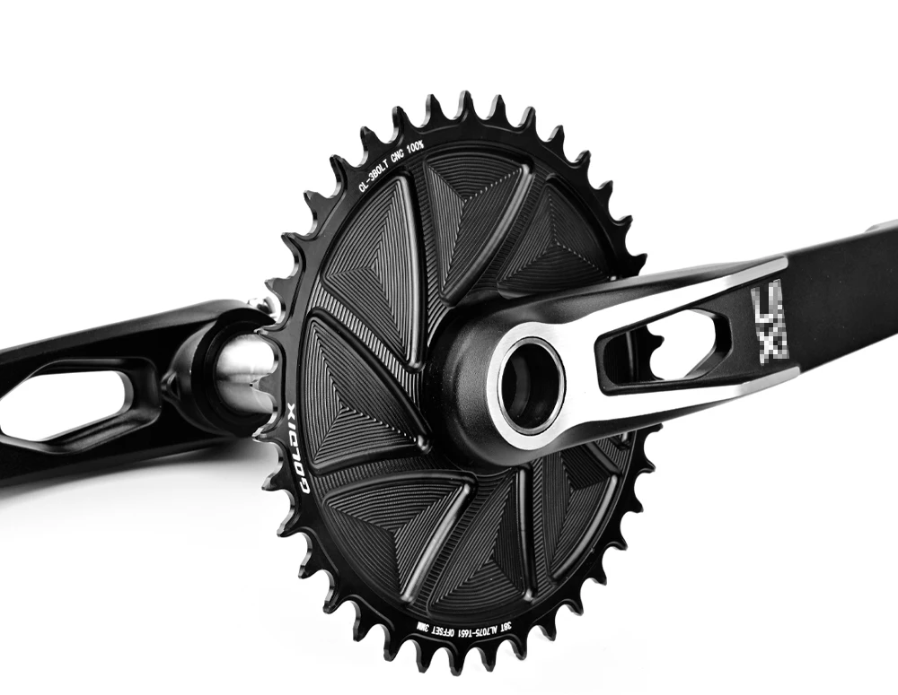 GOLDIX 3-Bolzen 3mm Offset Fahrrad-Kettenblatt mit breiten und schmalen Zähnen, AERO-Kettenblatt, CNC-Hohlschnitt-Bearbeitung für 3-Bolzen-Kurbelgarnitur – Detail 12
