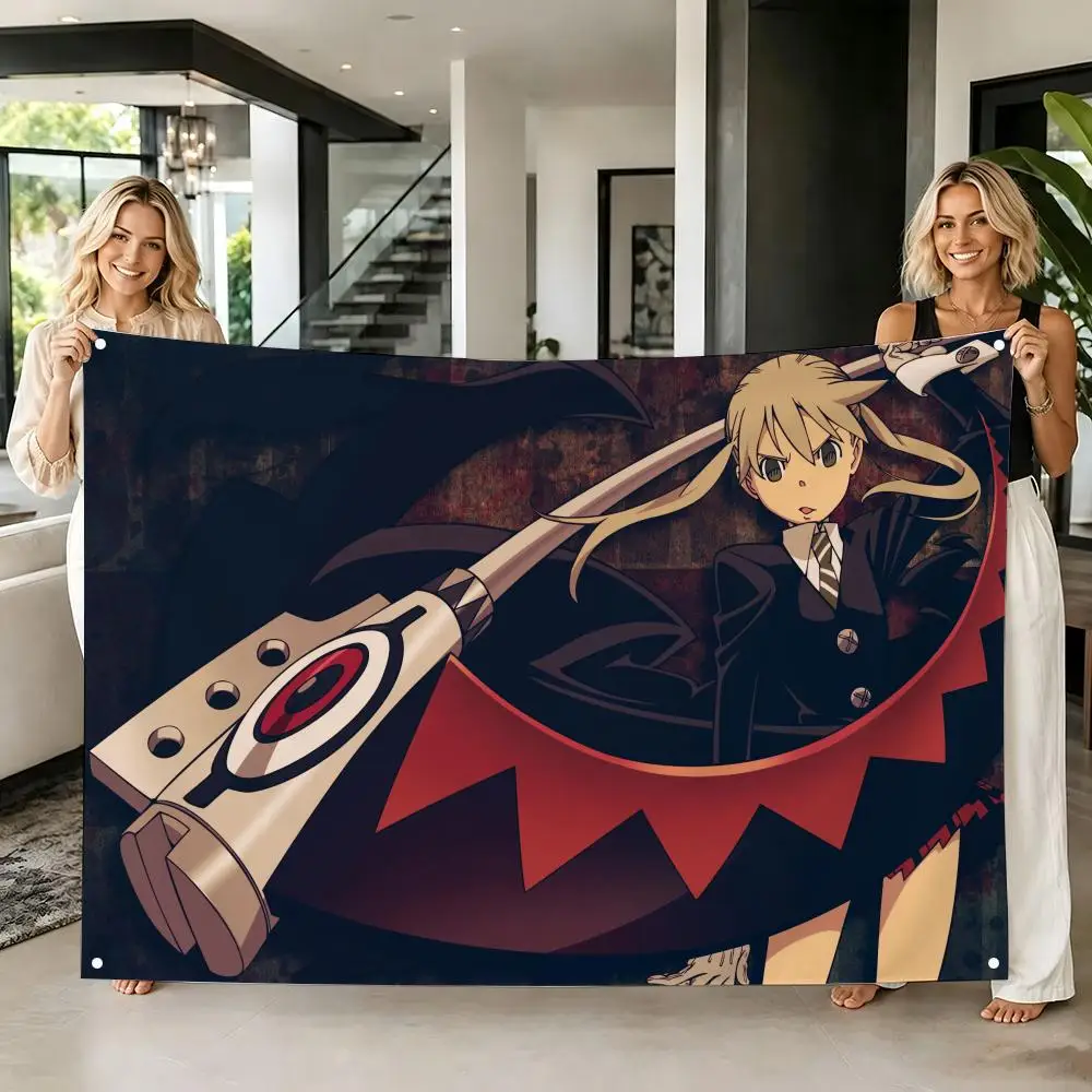 Gothic Fantasy Anime S-Soul Eater Flags Tapestry Creative Pattern Photo Living Room Wall Art Party Outdoor Decor