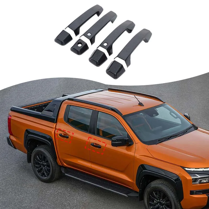 

Door Handle Trim Cover Door Pull Handle Decoration Sticker Car Accessories ABS For Mitsubishi L200 Triton LC 2024 2025 Smart RHD