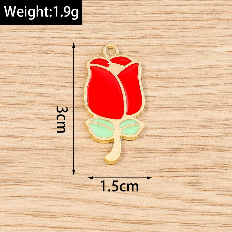 Tusember 10 Stück Neue Legierungs-Romantik-Valentinstags-Charms Rote Liebesherz-Anhänger für DIY-Armband-Schlüsselanhänger-Schmuckherstellung – Detail 9