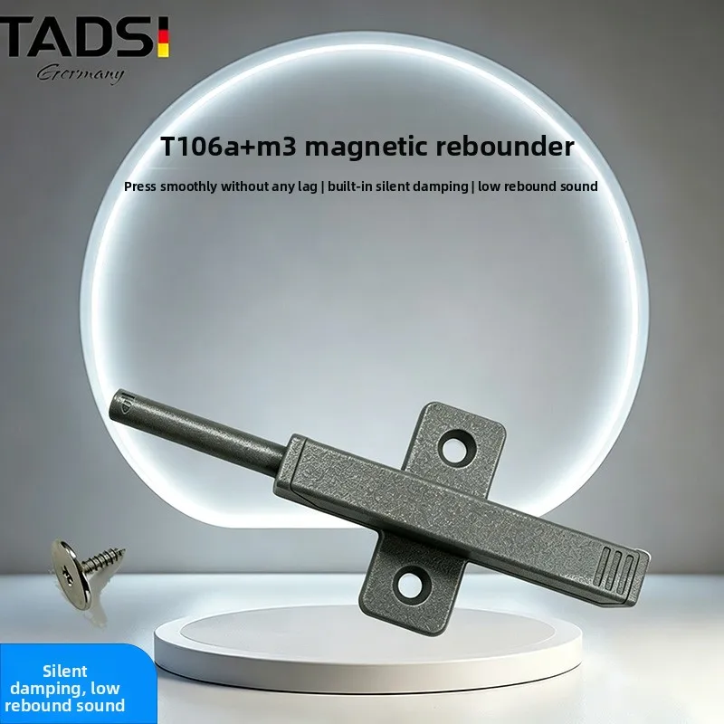 TADISI Push to Open Cabinet Rebound Latch, Cross Base Magnetic Touch Opener for Handleless Drawer Wardrobe Cupboard