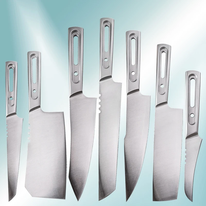 Professional Kitchen Chef Knife Set Full Steel Butcher Cleaver Chop Bone Knife Meat Fish Fruit Vegetables Slicing Knife