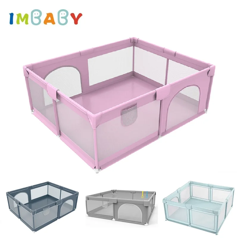 

IMBABY 180x200 детский манеж, большая детская игровая площадка, серый детский забор, мяч для бассейна, манеж для детей, безопасная игровая комната Барри