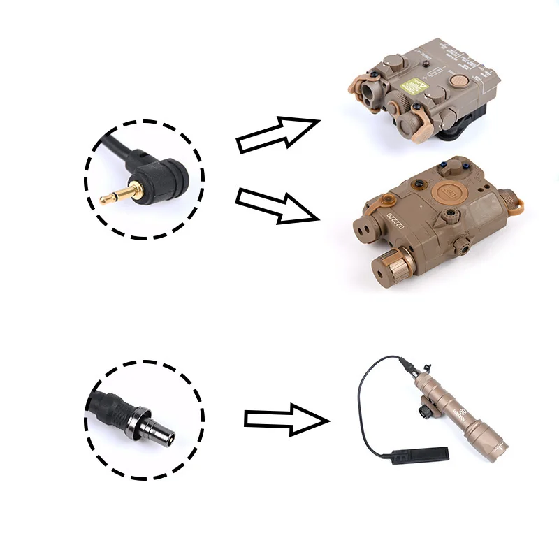 Wadsn controle remoto duplo m600 peq dbal ngal cqbl mawl 2.5mm sf plug m300 m600 lanterna tática interruptor picatinny ferroviário ar15