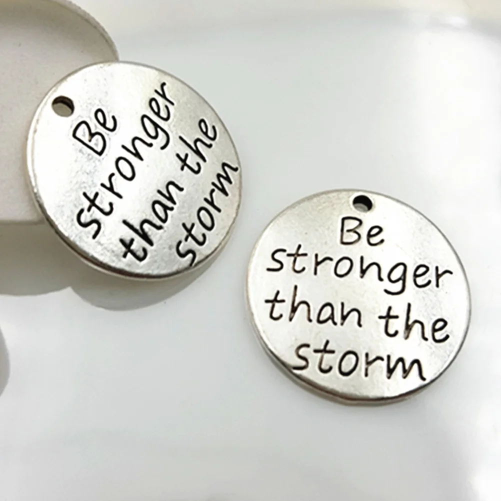 10 Pcs Bracelets Engraving Jewelry Necklace DIY Pendant Charms Motivational for Making