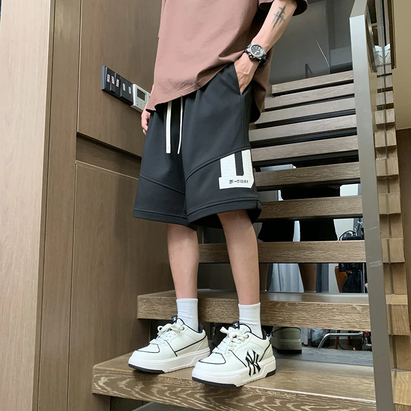 Foaming Printing Shorts Men Summer Basic Simple All-match Short Pants Korean High Waist Leisure Ulzzang Streetwear Chic Shorts