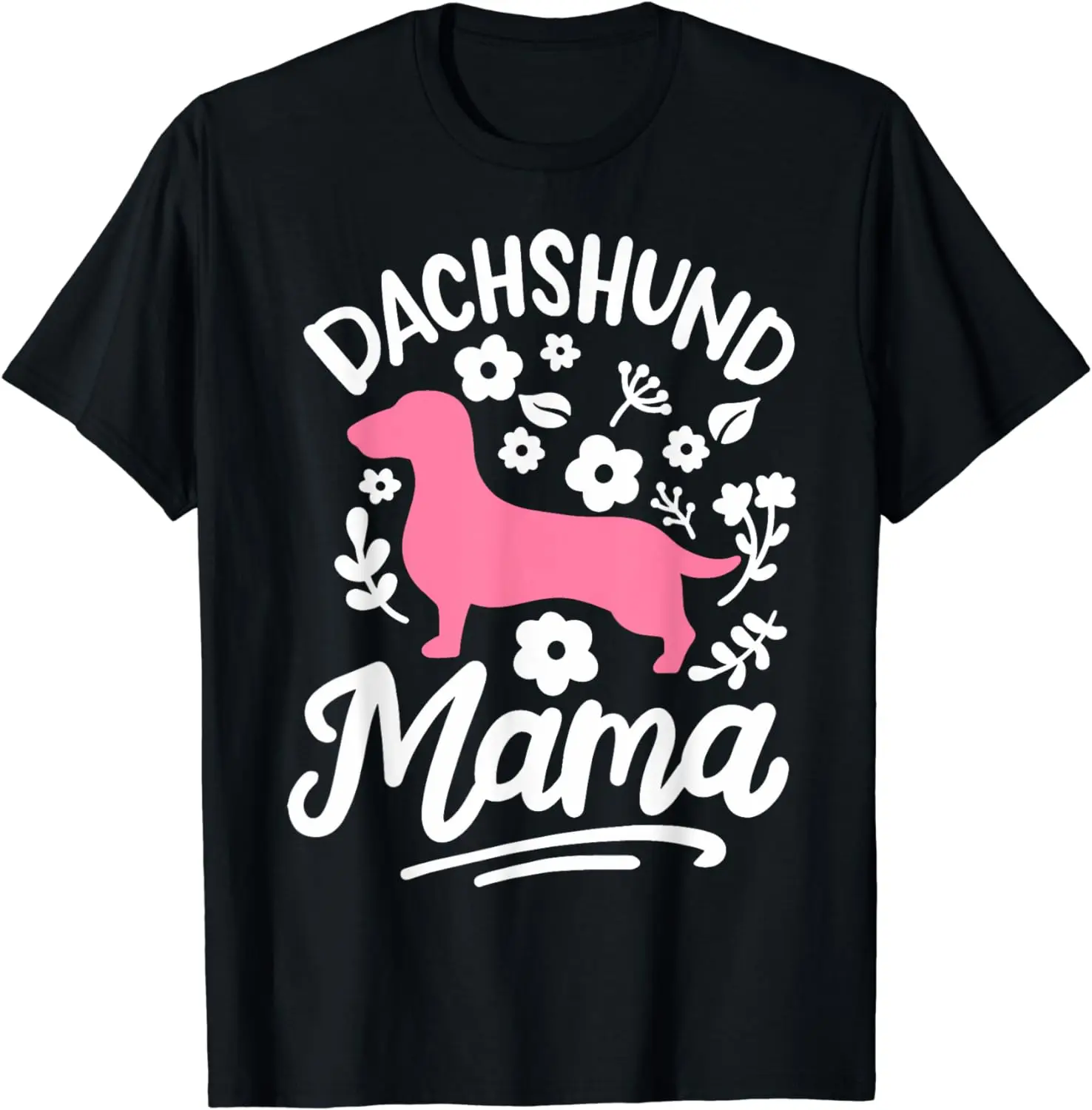 

Dachshund Mama T-Shirt Floral Pattern Short Sleeve for Men Women Oversized T Shirt All Seasons Graphic T Shirts