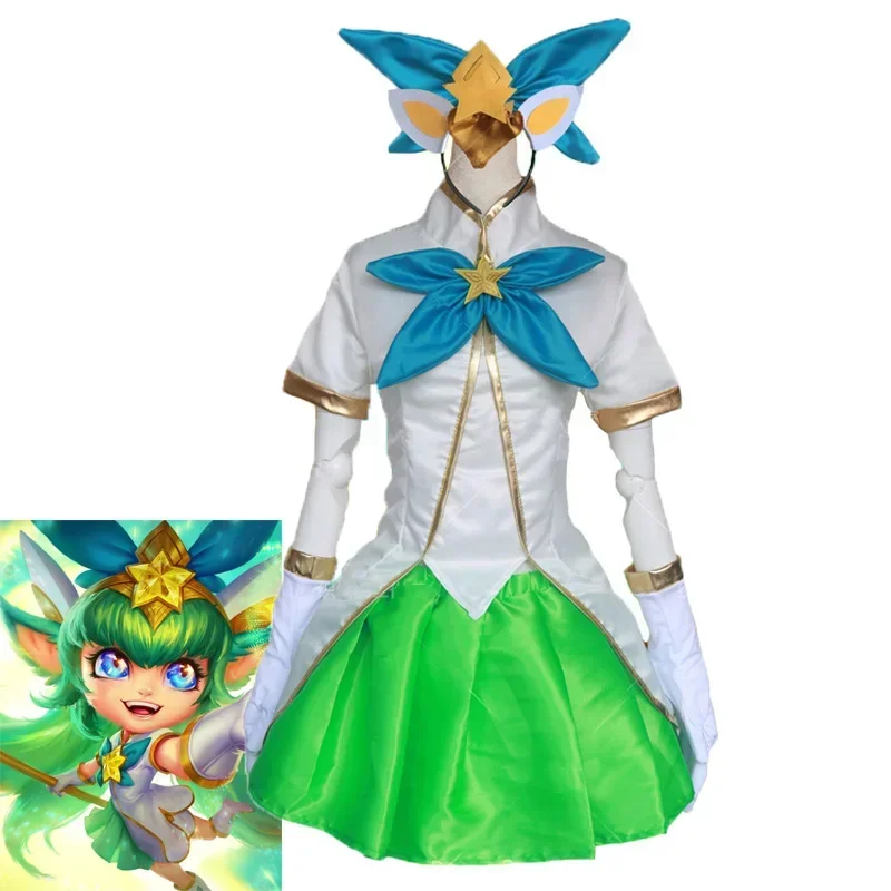 

Game LOL Lulu Star Guardian Cosplay Costume Witch Lulu Wig Costumes