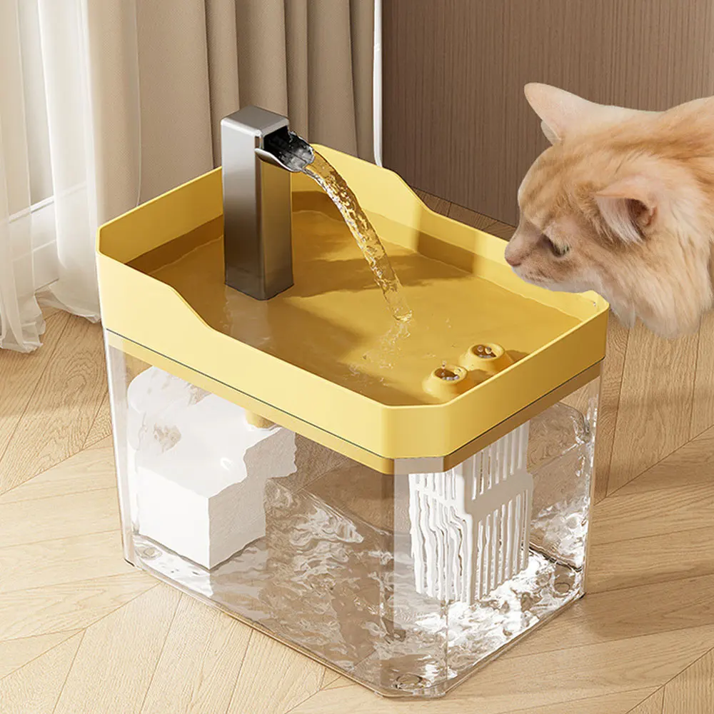 Cat Water Dispenser with Pump Water Filter Silent Anti-Dry Burning Automatic Recirculating Pet Live Water Flow Drinker