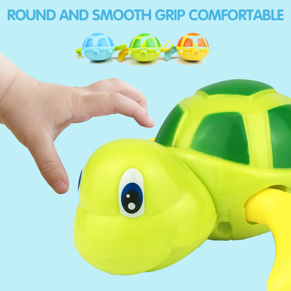 Jouet de bain pour nouveau-né, tortue de dessin animé, jouet classique pour bébé, tortue de natation, chaîne enroulée, horloge, jouets de plage pour enfants