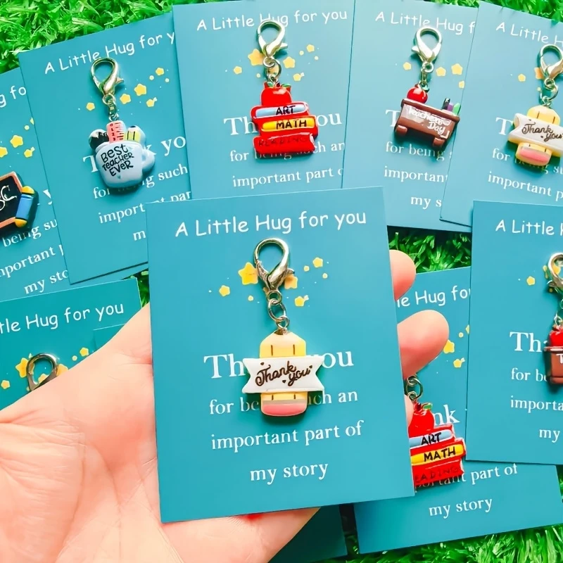 10A fun keychain gift set-Includes thank you cards、Blackboard pen holder and motivational decoration，is a teacher、Graduate、Birth