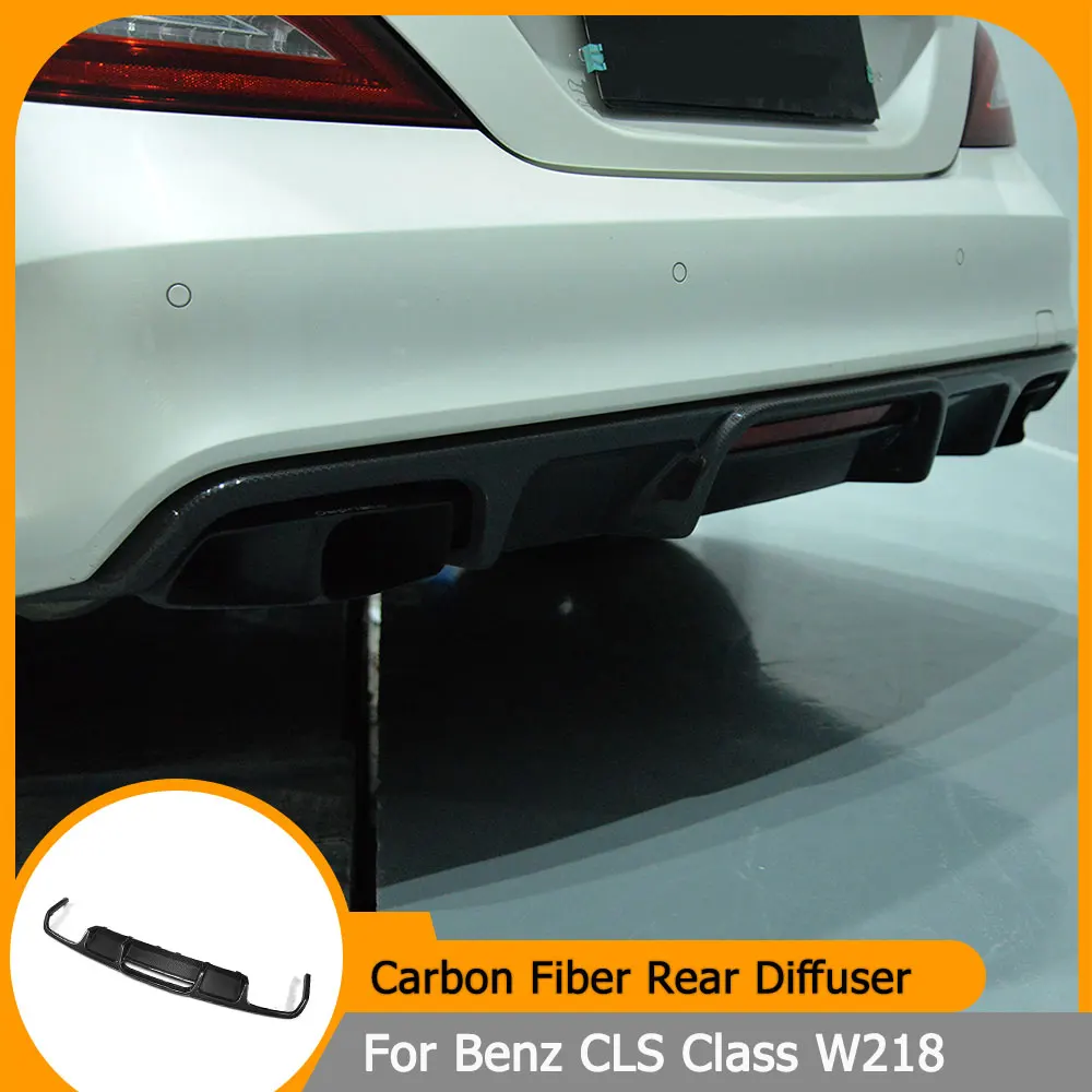 Carbon Fiber/FRP Rear Bumper Diffuser Lip for Mercedes-Benz CLS-Class W218 CLS63 AMG CLS320 CLS350 Sedan 4-Door 2015-2017