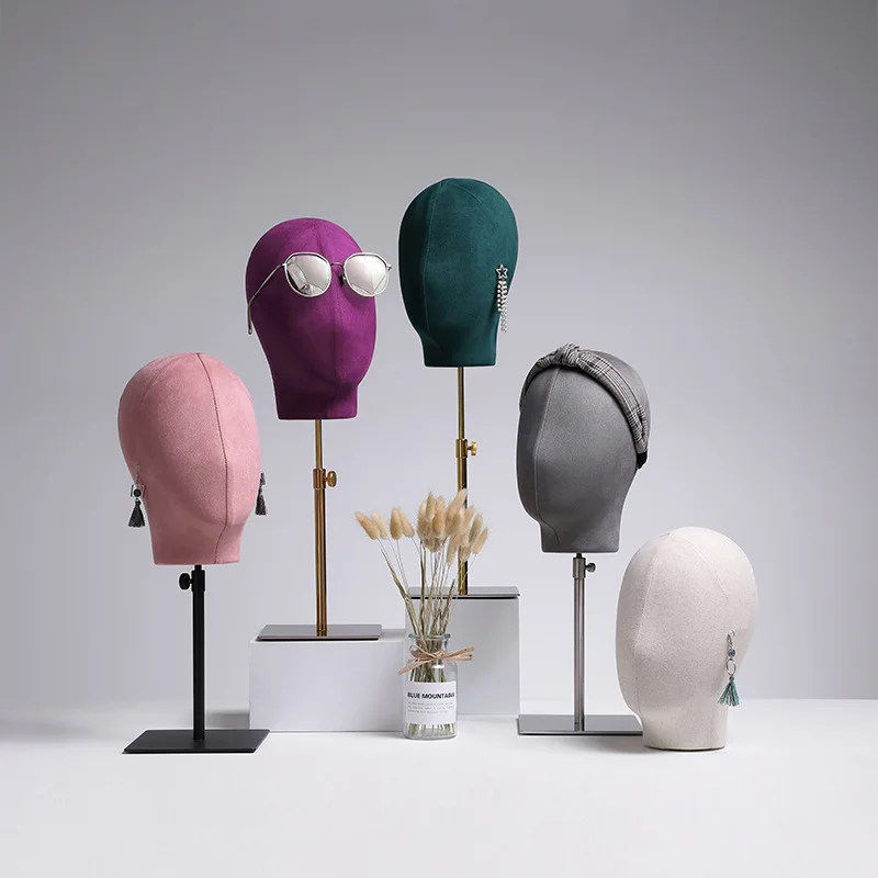 Fabric Cover Female Mannequin Head for Wigs Hat Display Holder Clothing Store Window Making Manikin Heads