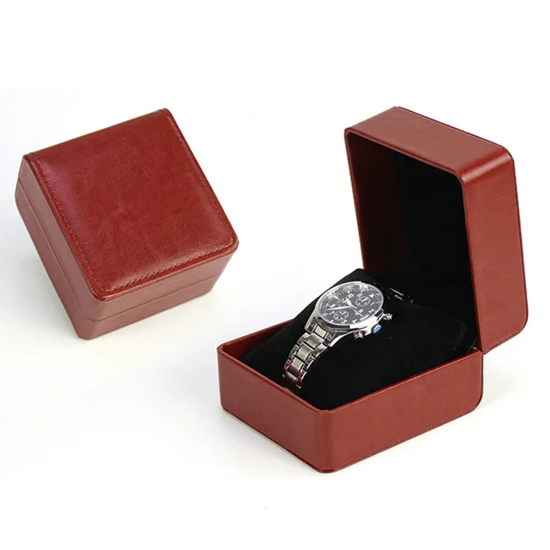 Caja de reloj de lujo de cuero Pu, joyería, relojes de pulsera, soporte, caja de almacenamiento, organizador, regalos, caja de dinero, caja de almacenamiento de cuero