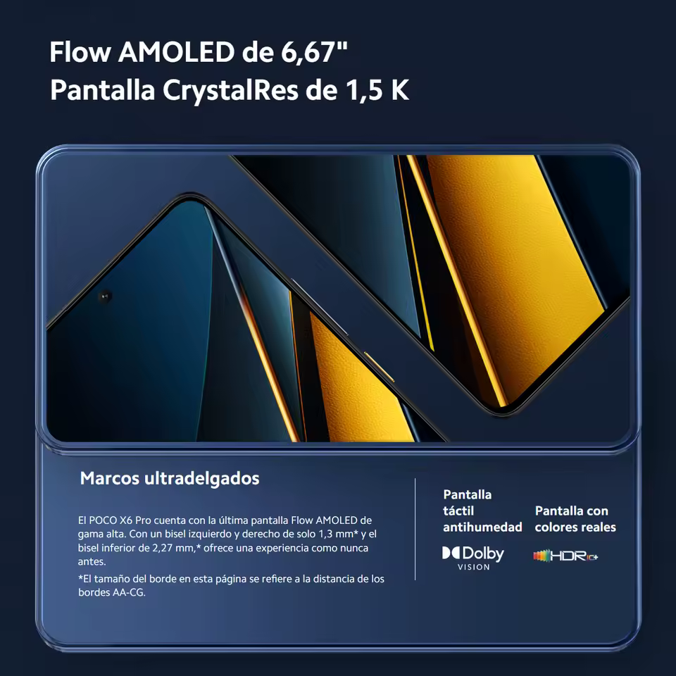 Xiaomi POCO X6 Pro 5G 8GB/256GB 12GB/512GB NFC EU Charger Global Version Teléfono móvil