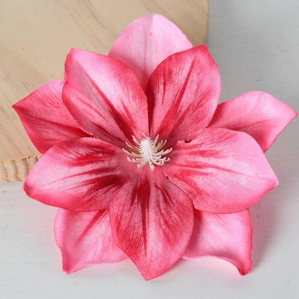 2 Pcs Artificial Lotus Flower Head Small Realistic Clematis Flowers for DIY Wedding Party Craft Home Office Garden Hotel Decorat
