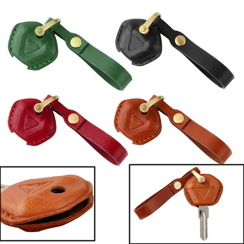 

Leather Key Case Cover Keychains For Triumph Bonneville T100 Motorcycle Key Ring