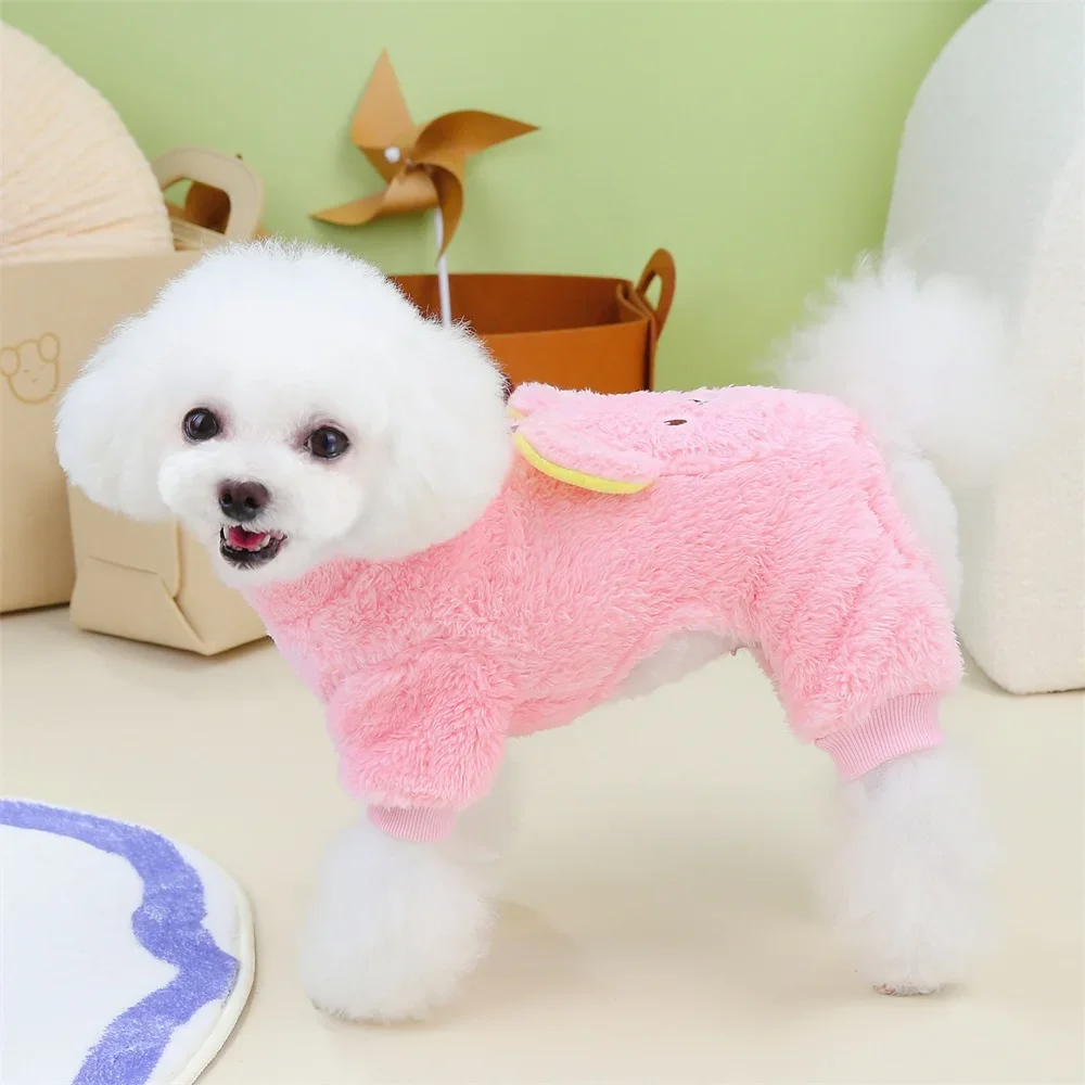 Bear Pattern Pet Dog Jumpsuits Winter Warm Dog Clothes Pajamas Coat for Small Dogs Cat Chihuahua Pomeranian Apparel Accessories