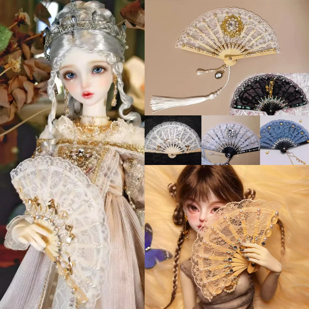 D09-P905 children toy 1/4 1/3 BJD big girl GR uncle SD 13 doll's Photo props Accessoriess handmade Lace fan 1pcs