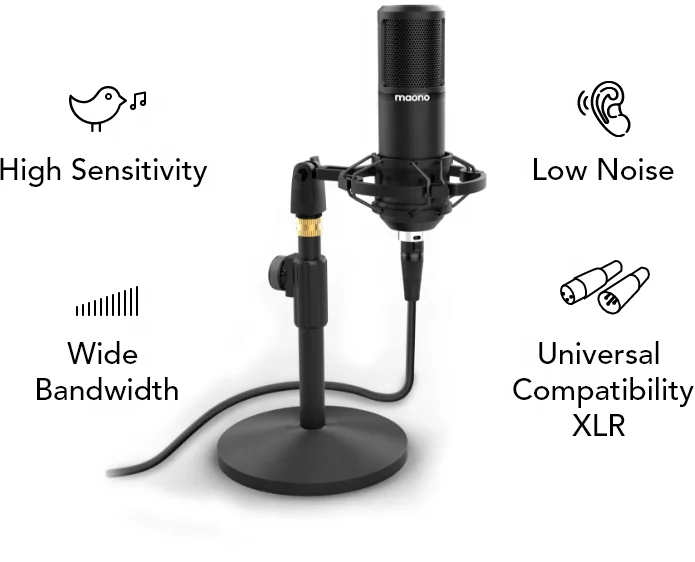 MAONOCASTER AM100 k3 Sound Card Studio Recording Music Studio Equipment with Condenser Podcast Microphone for Double Live