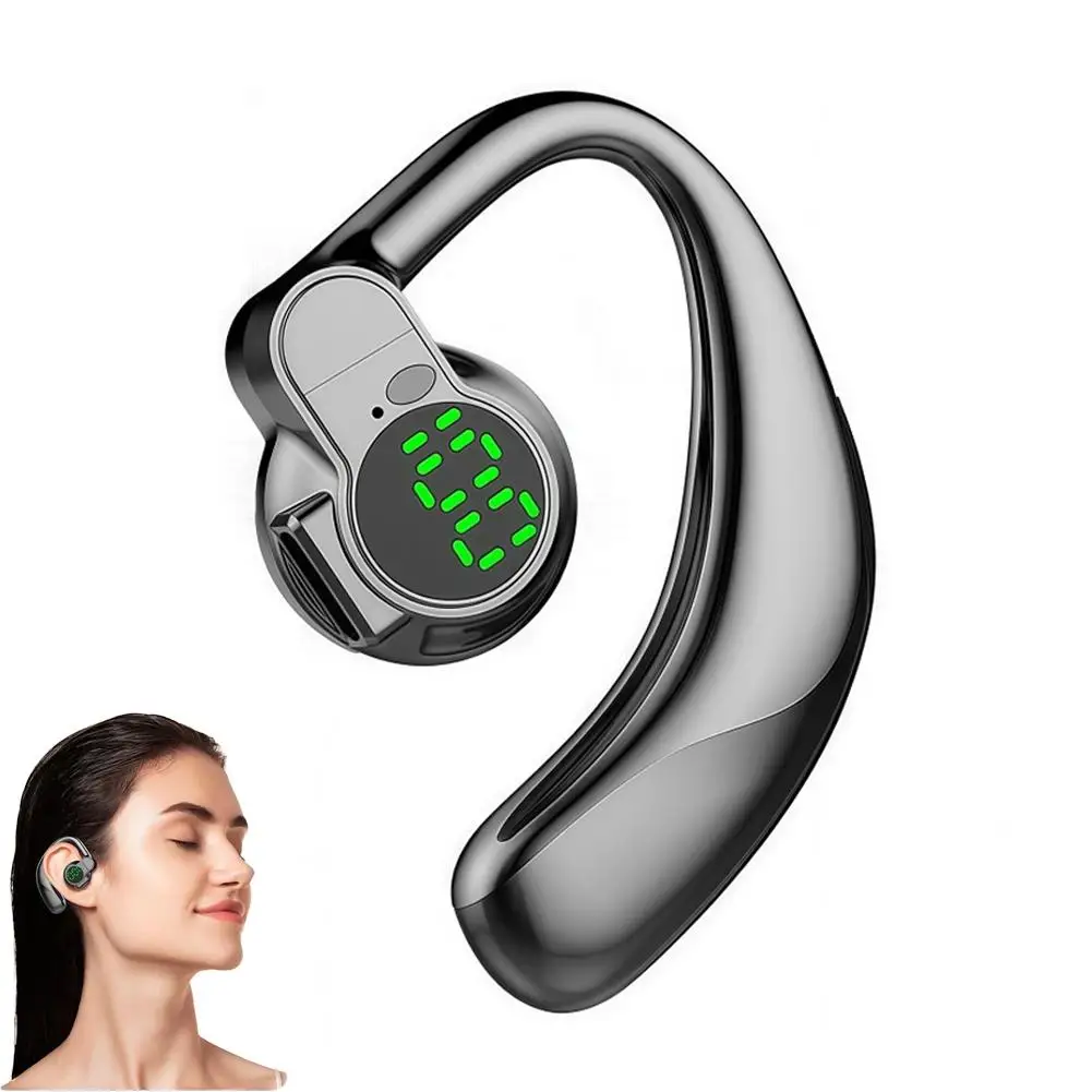 360 ° Écouteurs Bluetooth 5.4 rotatifs, écouteurs mono, crochets d'oreille, suppression du bruit, écouteurs de sport, écouteurs sans fil avec microphone