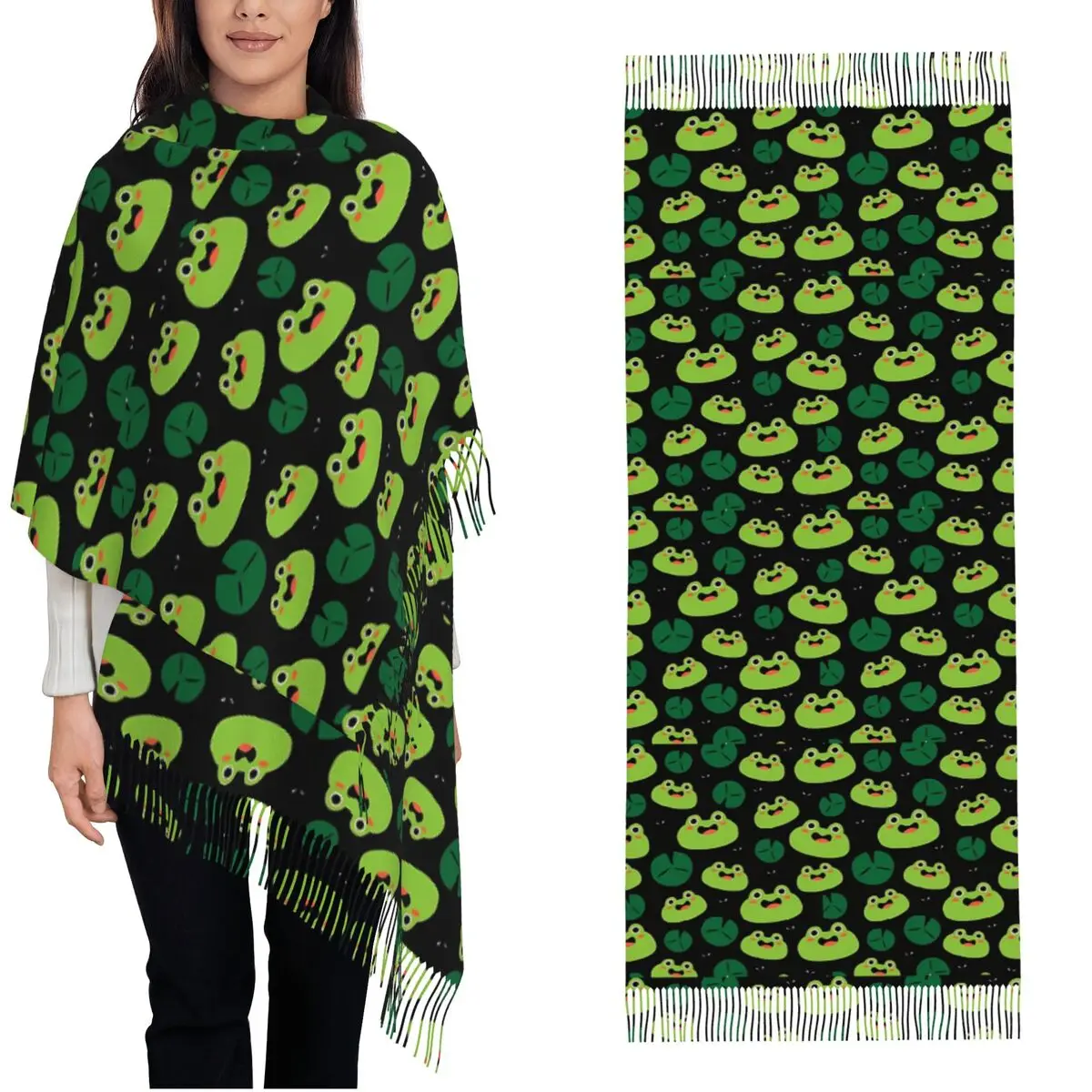 

Keep Warm Scarf Winter Crazy Frog Shawls and Wrap Design Foulard Men Women Retro Scarves Wraps