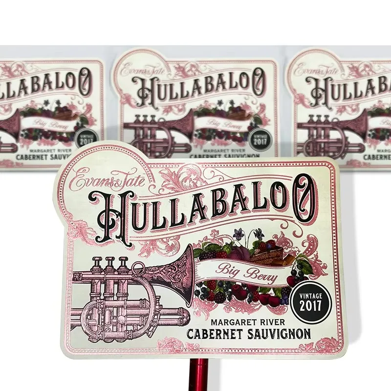 Luxury Custom Wine Label | Gold Foil | Spot UV | Textured Bottle Packaging Stickers - Detail 1