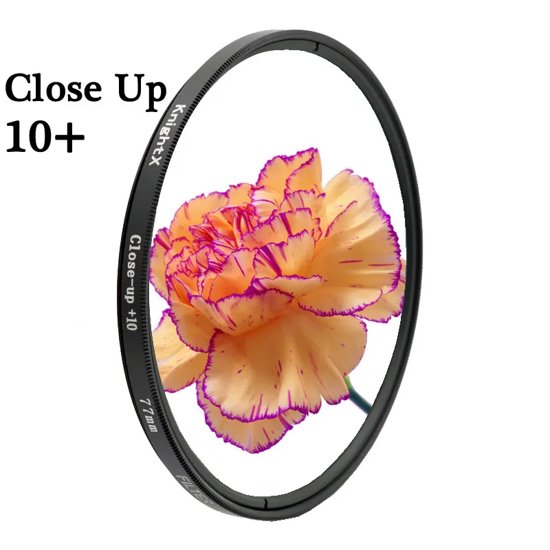 Filtro de lente KnightX Macro de primer plano + 10 49 52 58 67 77mm para Canon Nikon Sony filtro de lente de cámara accesorios DSLR