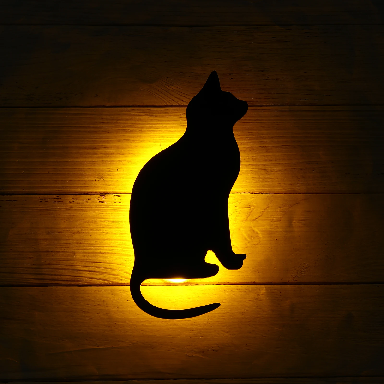 

1pc Led Cat Wall Night Light Voice Sensor Illumination Low Power Acrylic Guide Plate Safe Eye-Friendly