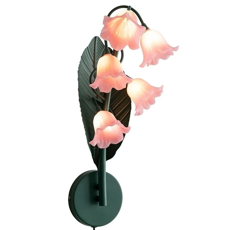 Flower wall lamp, French pastoral cream wind corridor aisle decorative lamp, background wall premium atmosphere lamp,