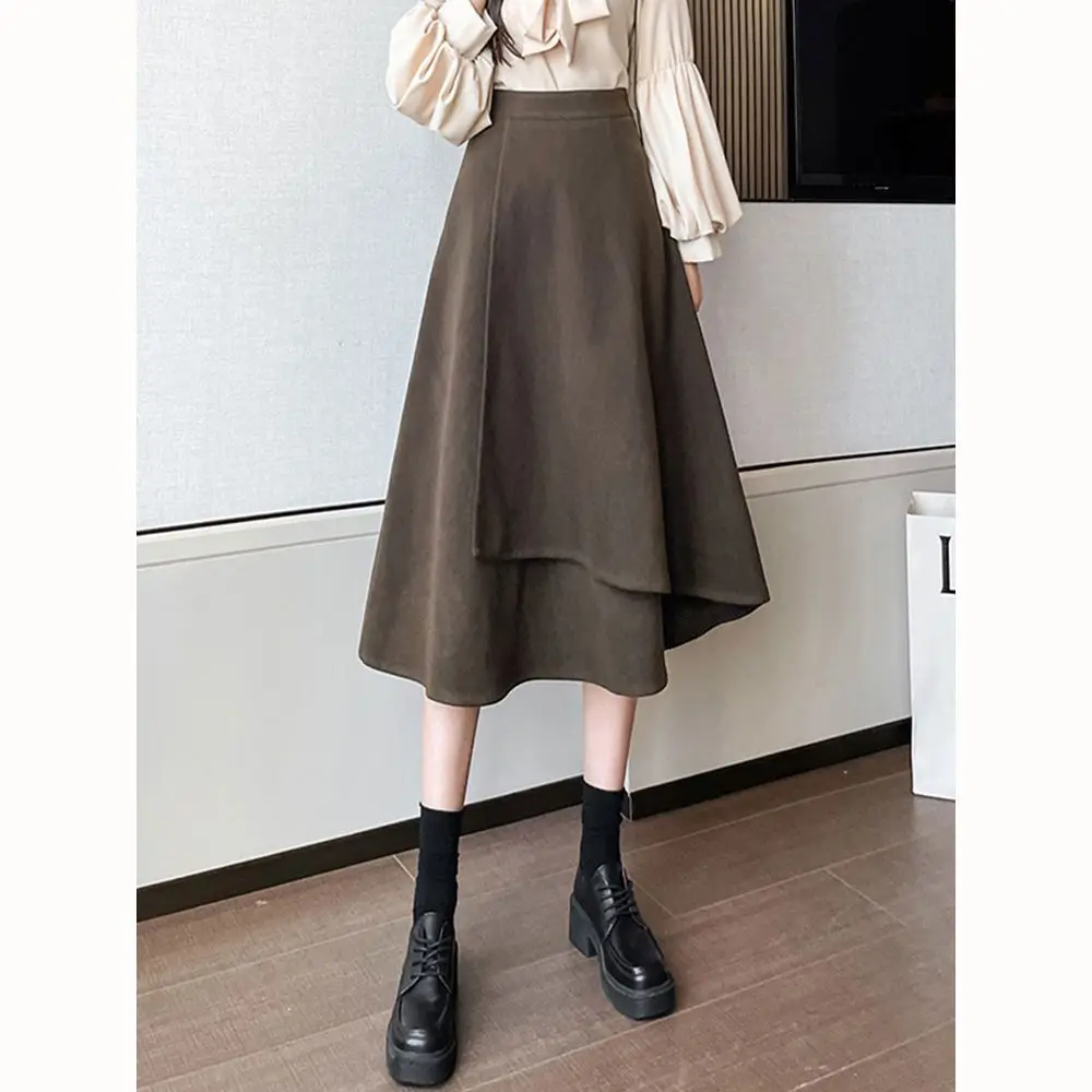 Fall Winter For Women Pullover Knitwears Sweater And Irregular Woolen Skirts Korean Casual Outfits