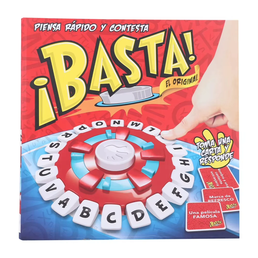 New Basta Spanish Word Game Fast-Paced Family Board Game Quick Thinking Letter Pressing Board Game versión en español Board Game