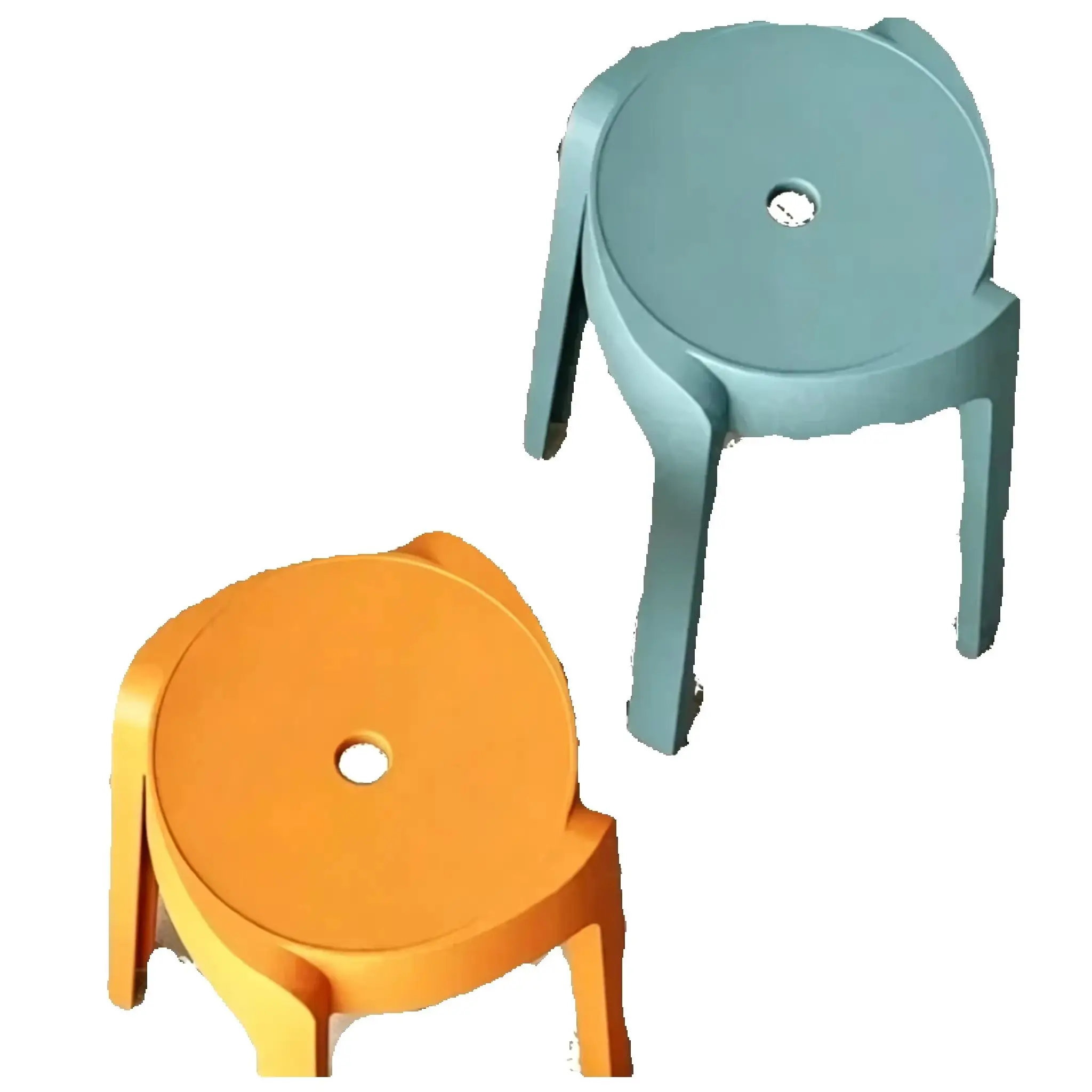 Stackable Plastic High Stools, Heavy-Duty Round Bar Chairs for Home Kitchen Bar & Restaurant Cafe Use, Waterproof and Durable