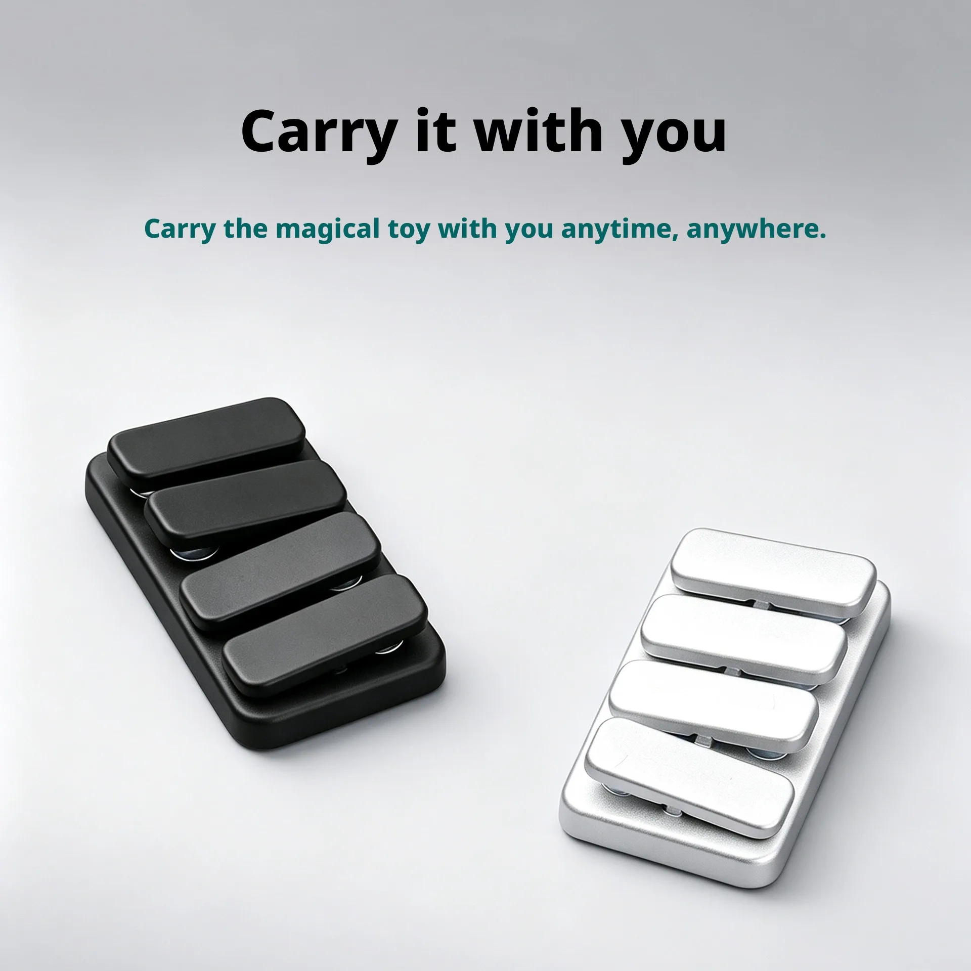 Zinc Alloy Magnetic Seesaw Push Sound Fidget Slider Rectangle Mini Hand Gadget Portable EDC Finger Stress Relief Toy view 5