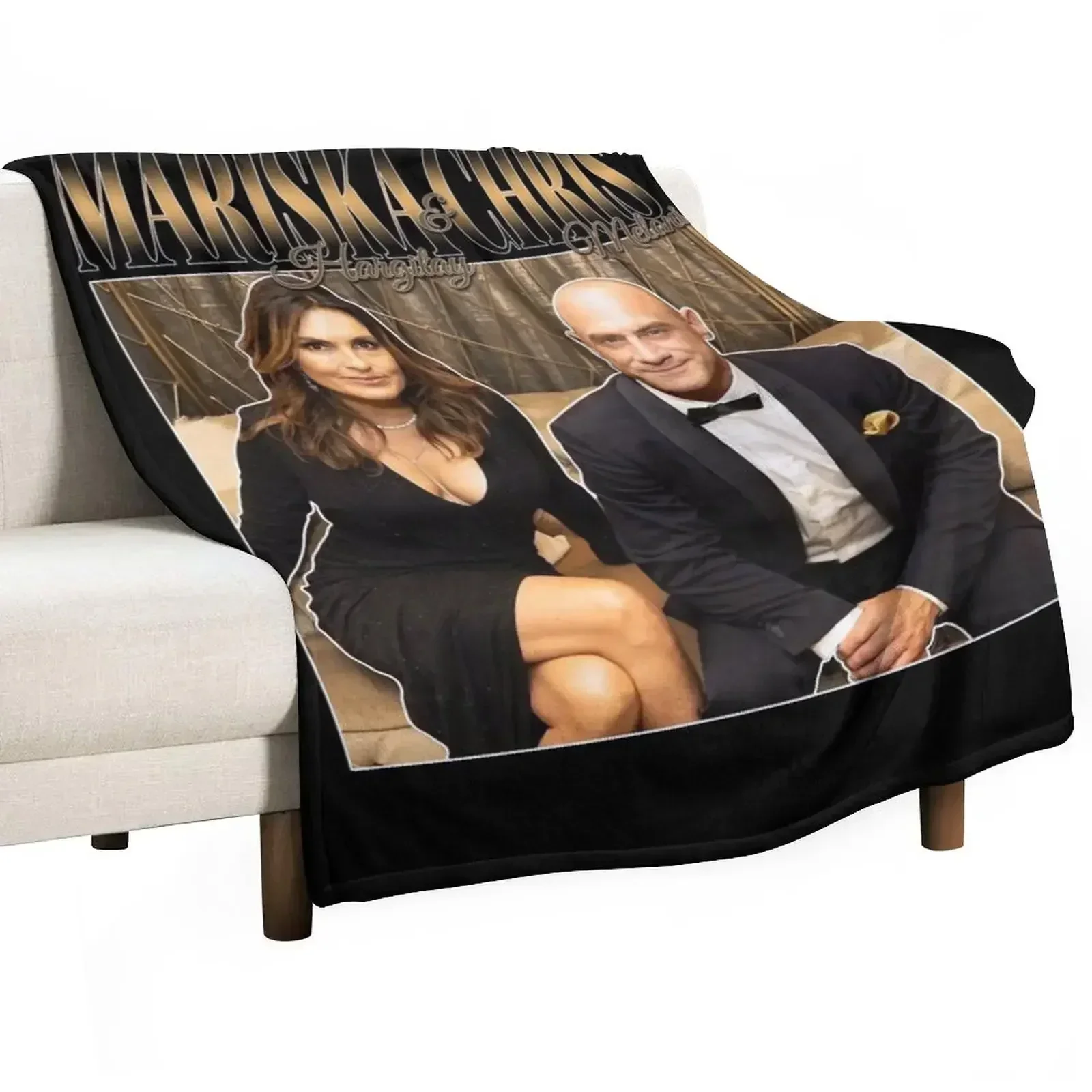 Mariska Hargitay and Chris Meloni Chriska at the Emmys vol 2 90s Inspired Throw Blanket Comforter Thin Blankets