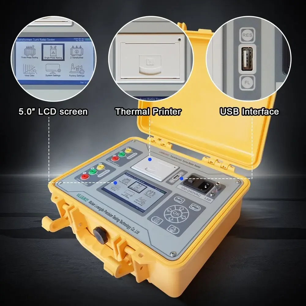 Fully Automatic Transformer Turns Ratio TTR Tester LCD Screen HV PT Ratio Tester