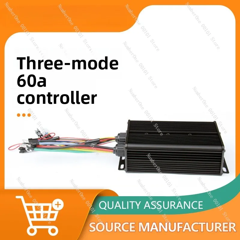Lithium battery conversion motorcycle parts 48-72v 60a sine wave 18 tube three-mode controller